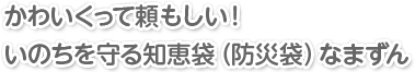 かわいくって頼もしい!いのちを守る知恵袋(防災袋)なまずん
